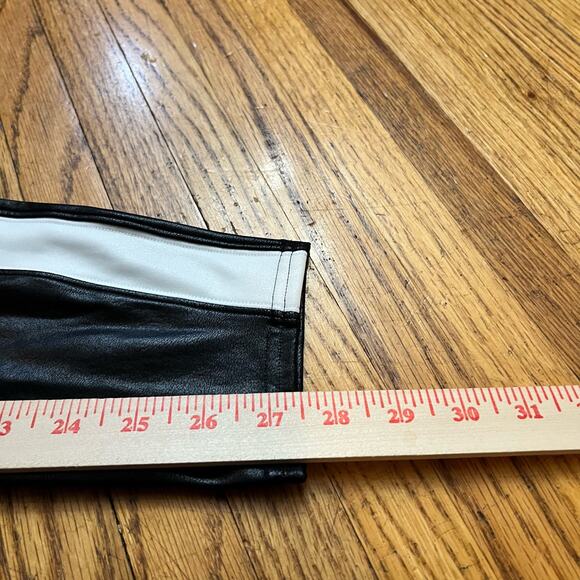 Spanx Faux Leather Leggings Womens 3XL Track Stripe Black White Skinny High Rise - Picture 8 of 8
